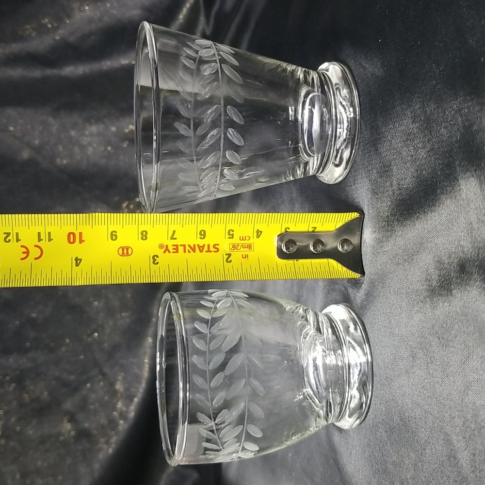 Laurel Wreath Leaf Etch Cocktail Glasses - Picture 8 of 13